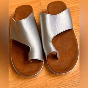 Silver Women's Slide Sandals